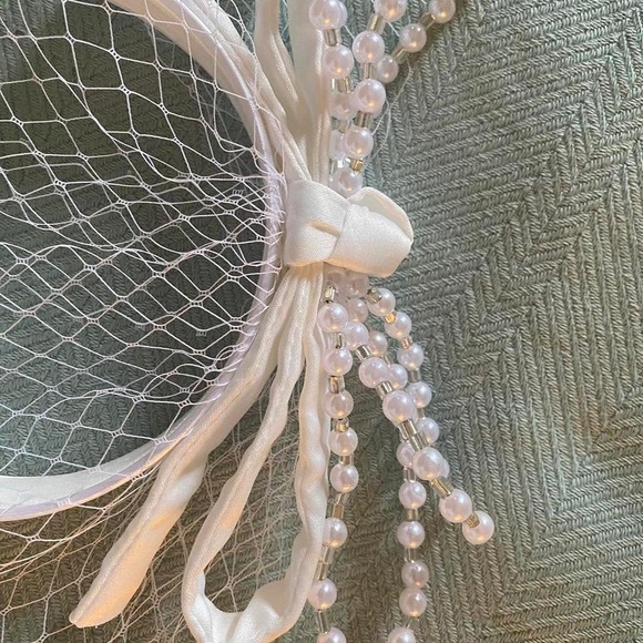 Bridal Bow beaded headband white, Unused, new - Picture 3 of 6